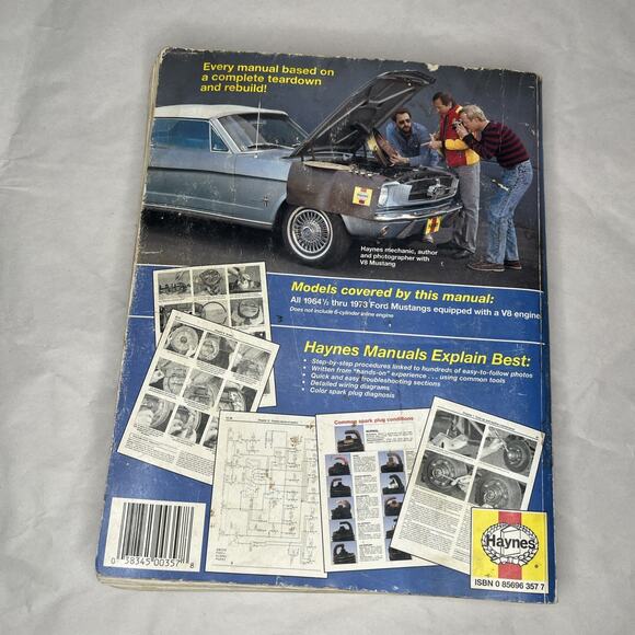 Haynes Ford Mustang (V8) 1964 1/2 Thru 1973 Owners Repair Manual (rough) - Picture 2 of 2